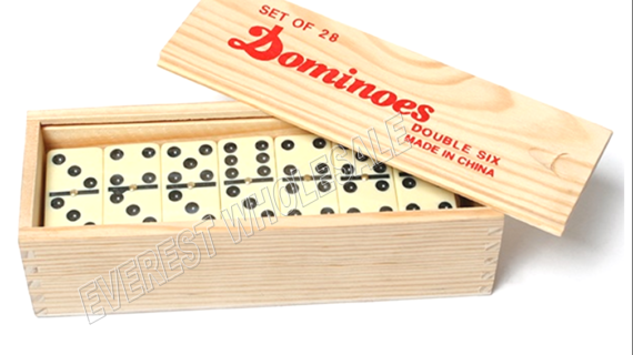 DOMINOES 28 PC WOOD BOX