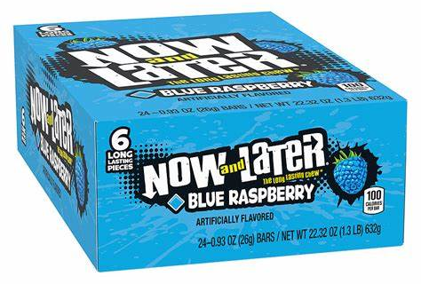 NOW & LATER BLUE RASPBERRY CHEWS 24PK