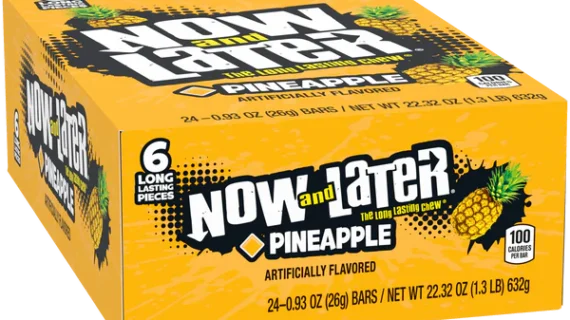 NOW & LATER PINEAPPLE CHEWS 24PK