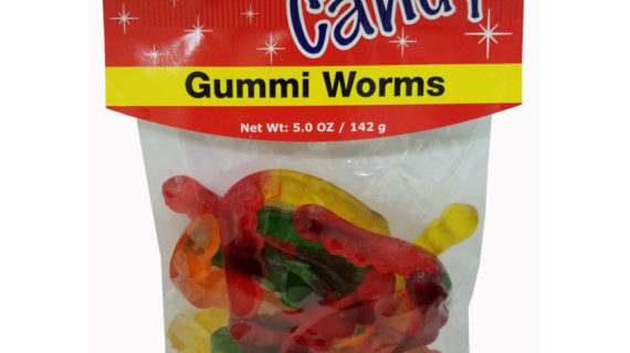 HANDY CANDY PEG BAG GUMMI WORMS 4OZ